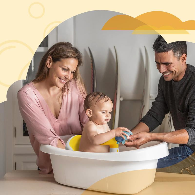 Baby Bath Seats for Babies Sitting up with 3 Bath Toys, Infant Bath Seat for Babies 6 Months & up with Thermometer, Sit-Up Bathtub Seat for Baby with 4 Anti-Slip Suction Cups