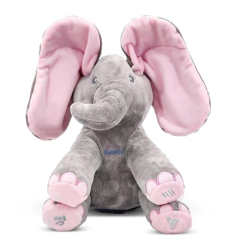 Dimple Kaia Elephant Stuffed Animal for Babies and Newborns - Plush Singing Peek a Boo Elephant Toy - Interactive Musical Peek-A-Boo for Toddlers with Moving Ears, Baby Stuffed Animalstoy