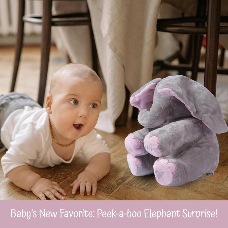 Dimple Kaia Elephant Stuffed Animal for Babies and Newborns - Plush Singing Peek a Boo Elephant Toy - Interactive Musical Peek-A-Boo for Toddlers with Moving Ears, Baby Stuffed Animalstoy